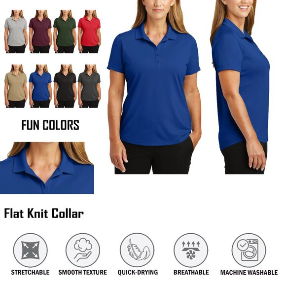 3-Pack Women's Short Sleeve Moisture-Wicking Cool UV-Protected Solid Top Shirt - Picture 10 of 16